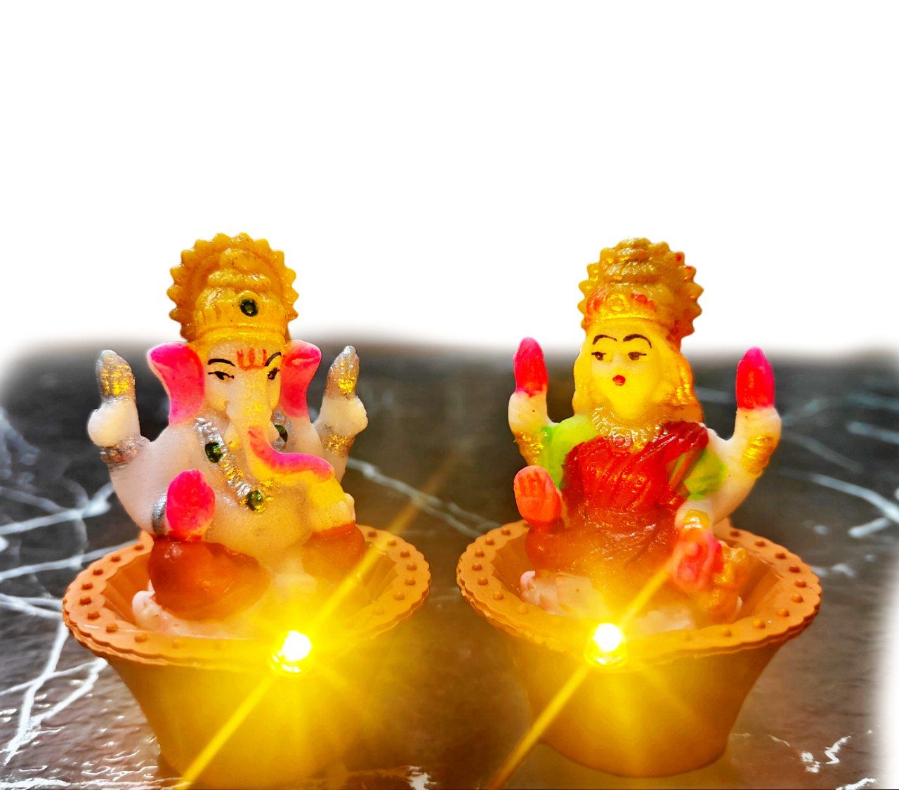 Magic Laxmi Ganesh ji Water Sensor led diya ( 1 pair )