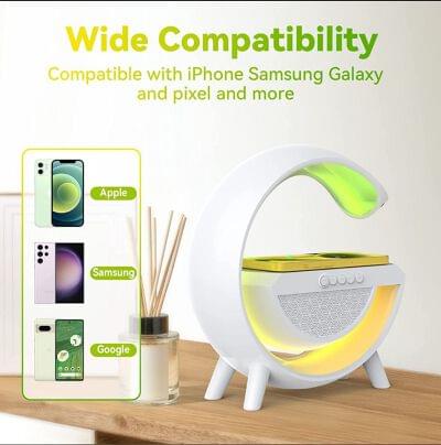 New Wireless charging atmosphere lamp Big Size original  with box with wireless speaker  ( Google Speaker )