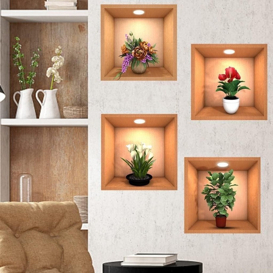 Fancy Flower pot wallpaper original ???? ( set of 4 )