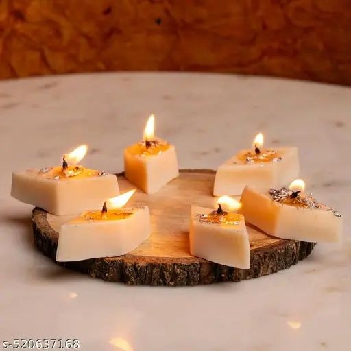 Fancy Stylish Kaju katli Shape wax candle set of 12