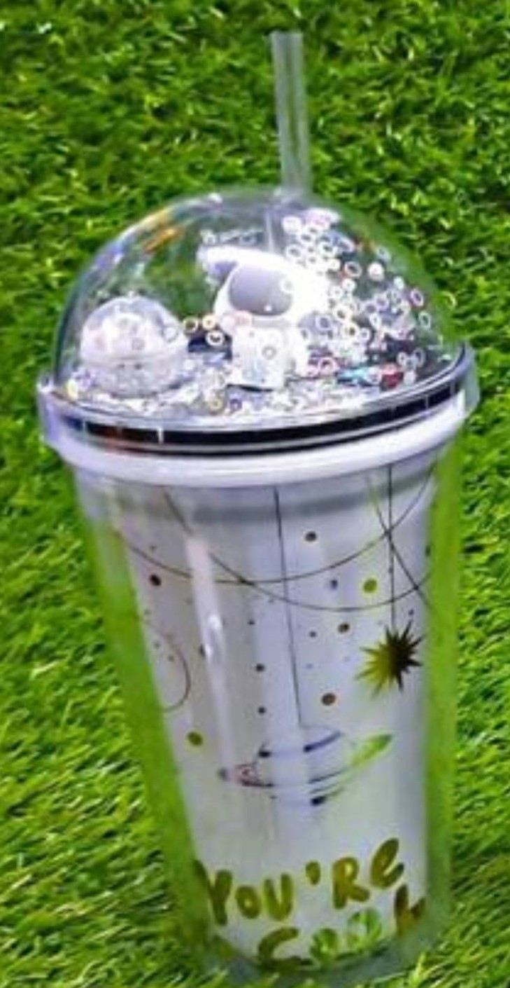 New Super Astronaut Glitter premium quality Lighting Sipper Big size with box