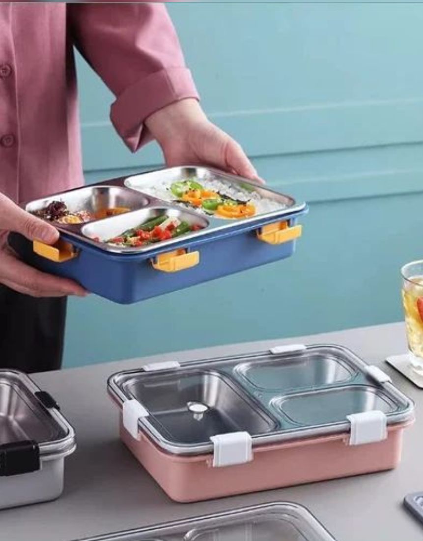 Imported Quality Stainless steel Lunch Box 3 compartment
